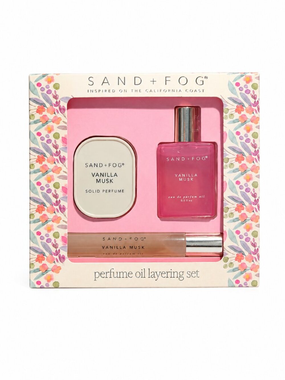 Sand + Fog Vanilla Musk Perfume Oil Layering Set 3-Piece Fragrance Gift Set